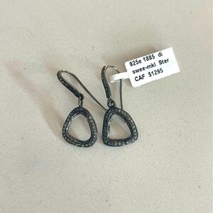 One of a kind chocolate Diamond earrings sterling silver 925 euro wires